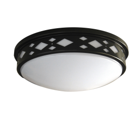 LED Diamond Lattice Flush Mount  - LED-JR001D/BZ-W