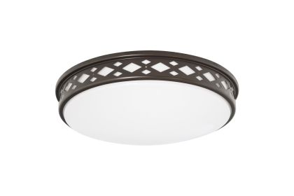 LED Diamond Lattice Flush Mount  - LED-JR003D/BZ-W