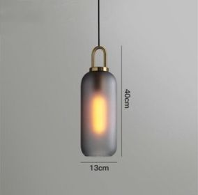 Nordic Simple Modern Glass Ball Chandelier Milk Tea Shop Clear Bar Restaurant Chandelier (Option: Cylinder 13cm frosted soot-Light source free)