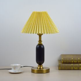 Warm Chinese Style Ceramic Wedding Master Bedroom Decorative Lamp (Option: Yellow-button switch-US)