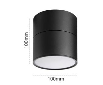 Living Room Ceiling Folding Tube Light (Option: 12W black body-Plain mounted type-Neutral light 4000k)