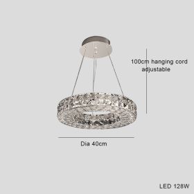 Light Luxury Style Crystal Chandelier Modern Simple Led (Option: Small-Tricolor LED light)