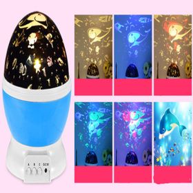 LED Projector Light USB Starry Sky Night Light Rotating Bedside Table Lamp For Kids Home Decoration Desk Light Atmosphere (Option: E-Non rotating ordinary)