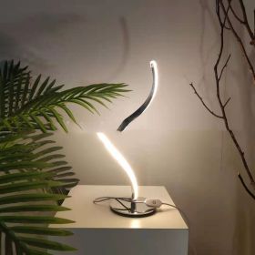 LED Spiral Table Lamp Curved Desk Bedside Lamp Cool White Warm White Touch Dimming Desk Lamp For Living Room Reading Home Decor (Option: Warm light-European regulations)