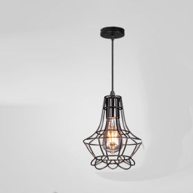 Retro Industrial Style Wrought Iron Chandelier Creative Small Iron Cage (Option: C-Without light source)