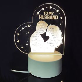 Creative 3D Night Heart Shaped Blessing Language USB Small Table Lamp (Option: Color22-Monochrome USB)