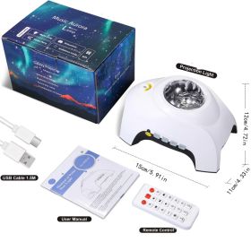 Usb Water Pattern Bluetooth Music Ocean Star Projector Lamp (Option: White-USB)