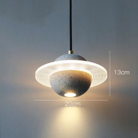 Planet Small Chandelier Red Single Head Bedroom Bedside Lamp (Option: Double glossy sand white)