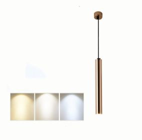 French Gold Long Cylindrical Chandelier (Option: 6x40CM Spotlight)