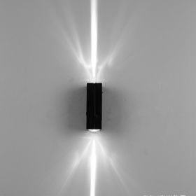 LED aluminum wall outdoor waterproof garden light (Option: White light-2x3W)