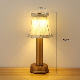 Led Rechargeable Desk Lamp Eye Protection Atmosphere (Option: White copper plated base-Three color dimming USB)