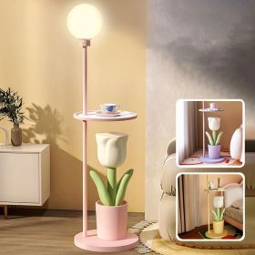 Tulip Floor Lamp Children's Bedroom Bedside Lamp Net Red Decoration Pieces (Option: Pink-US)