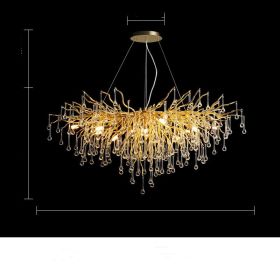 Postmodern Light Luxury Chandelier Water Drop Crystal Lamp Atmosphere (Option: L120-9W light source)