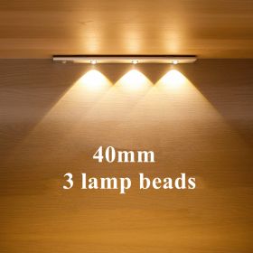 LED Cabinet Light Induction Door Porch Light Strip Corrugated Wireless Wiring-free (Option: 40CM three colors)