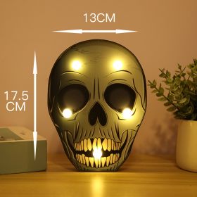 Halloween Lights Decoration LED Light Pumpkin Spider Bat Skull Outdoor Decorative Modeling Room Lights Decor Helloween Party (Option: Skull Blue)