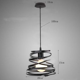 Restaurant Cafe Bar Iron Art Single Head Post Modern Chandelier (Option: B Style black)