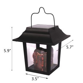 Retro Outdoor Decoration Electronic Hanging Lamp Garden Courtyard LED Portable Candle Solar Lanterns (Option: Big GD-Yellow Flash)