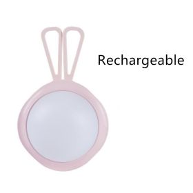 Induction charging LED dormitory bedside pat light (Option: Pink-Rechargeable)