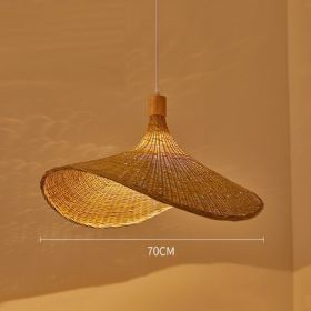 Bamboo Chandelier New Japanese Style Lamps (Option: 70cm-Without light source)