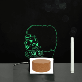 3D Acrylic Board Handwriting Message Board LED Light (Option: Style9-Wood grain A)