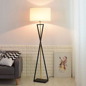 Living Room Floor Lamp Simple Sofa Vertical Table (Option: Beige and gold-220V US)