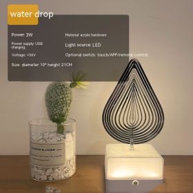 Creative Three-dimensional Rotating Ambience Light Bedroom (Option: 16 Mobile Phone-Water Drop-USB)