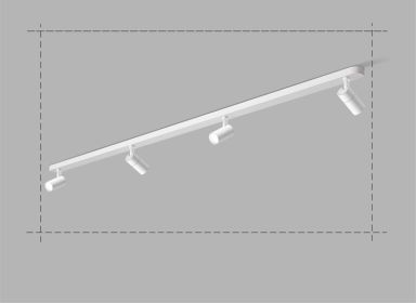 Commercial Guide Rail Ceiling Lighting For Living Room Shops (Option: White 4head 200CM-White light)