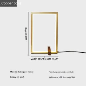 Box Copper Lamps Simple Post-modern Bedroom (Option: 12W-Copper-US)