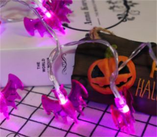 Halloween Battery Remote Control USB LED String Lights (Option: Purple bat-3meters 20lights warm white)