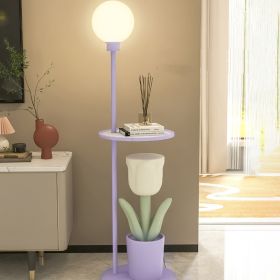 Tulip Floor Lamp Children's Bedroom Bedside Lamp Net Red Decoration Pieces (Option: Purple-US)