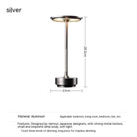 Touch Decorative Table Lamp Led Bedside Atmosphere Small Night Lamp (Option: Silver 5200mAH)