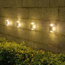 8 LED Solar Wall Light For Outdoor Courtyard Garden; Christmas Party Decoration; LED Lights (Quantity: 4, Color: Warm Light)