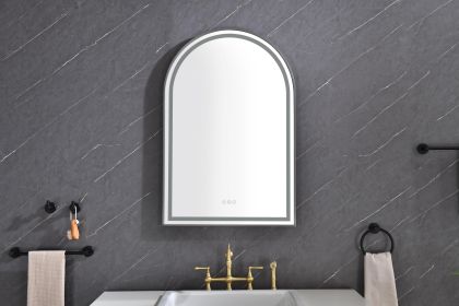 39in. W x 26in. H Oversized Rectangular Framed LED Mirror Anti-Fog Dimmable Wall Mount Bathroom Vanity Mirror Wall Mirror Kit For Gym And Dance Studio (Color: Gunmetal Black)