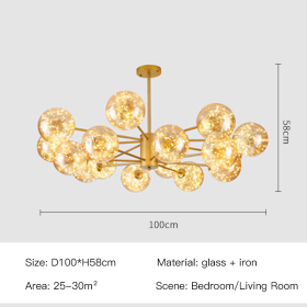 Star Magic Bean Glass Chandelier (Option: 16Gold-Transparency)