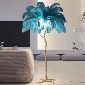 Decorative Resin Feather Floor Lamp For Living Room And Bedroom (Option: Dark green-US)