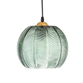 Green Tree Leaf Pattern Glass Chandelier Dining Room Light (Option: Without Bulb-15cm)