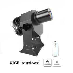 Spotlight Signboard Door Head Rotating Pattern Led (Option: Black waterproof-50W-220V US)